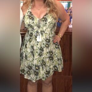 Free People Floral Twist Back Dress